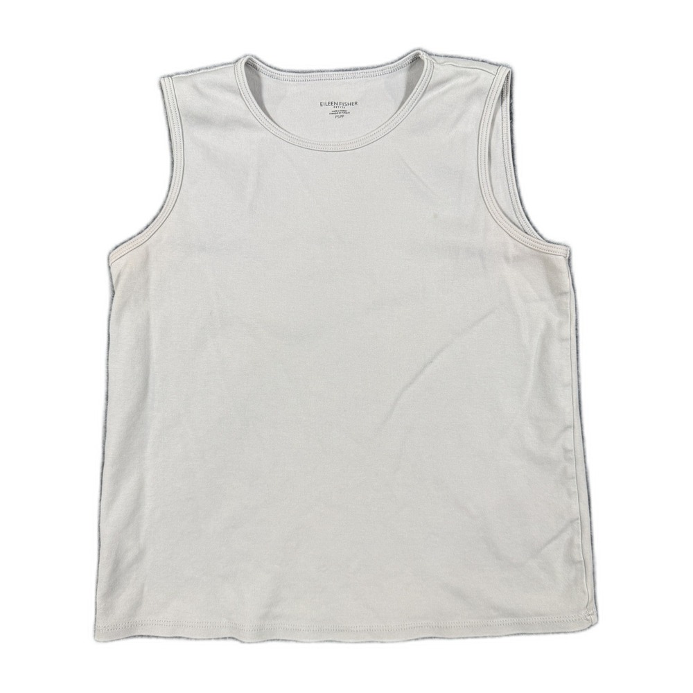 Eileen Fisher Petite PS Gray Organic Cotton Sleeveless Tank Top R16FTO